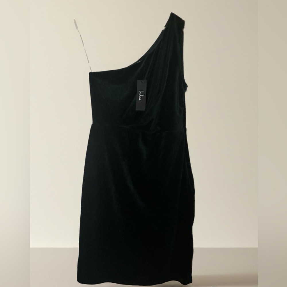 Lulu's Elegant Black One-Shoulder Dress